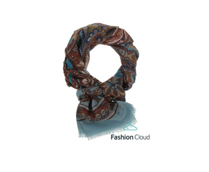 FRAAS - 640024 - Scarf with Geometric Patterns - Pure Blue