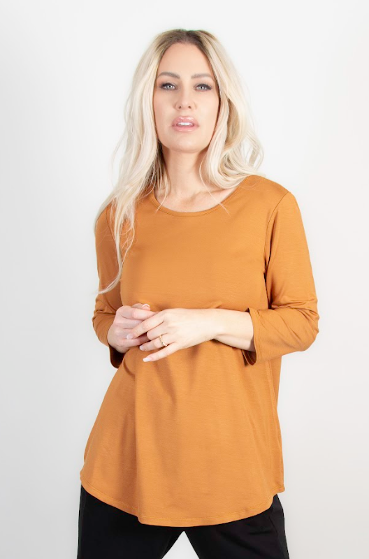 PURE - 210-4769 - BAMBOO 3/4 length sleeve - Nutmeg