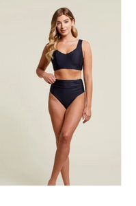 Tribal - 1018O - High Waist Bikini Bottom - Black
