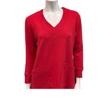 Load image into Gallery viewer, Gilmour - BtT-1131 - Bamboo French Terry V-Neck Two Pocket Tunic - Red
