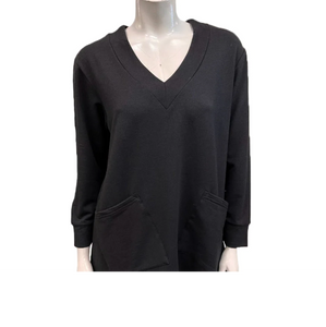 Gilmour - BtT-1131 - Bamboo French Terry V-Neck Two Pocket Tunic - Black
