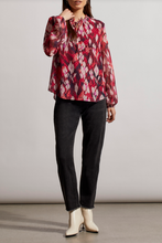 Load image into Gallery viewer, Tribal - 5310O - Puff Sleeve Top - Red Plum
