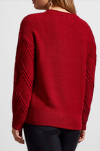 Load image into Gallery viewer, Tribal - 1608O - Crew Neck Cable Sweater - Earth Red
