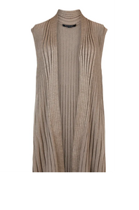 Sunday - 6256 - Long Pleated Vest - Taupe