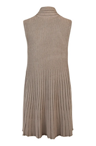 Sunday - 6256 - Long Pleated Vest - Taupe