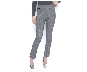 Picadilly - BM988CD - Plaid Pull On Pant - Black/Off White