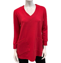 Load image into Gallery viewer, Gilmour - BtT-1131 - Bamboo French Terry V-Neck Two Pocket Tunic - Red
