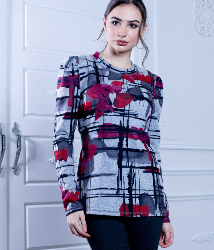 Artex - 7268 - Round Neck Sweater - Floral