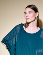 Load image into Gallery viewer, Joseph Ribkoff - 234705 - Silky Sheath Dress With Chiffon Pleated Overlay - Alpine Green
