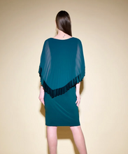 Load image into Gallery viewer, Joseph Ribkoff - 234705 - Silky Sheath Dress With Chiffon Pleated Overlay - Alpine Green
