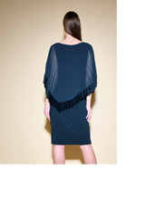 Load image into Gallery viewer, Joseph Ribkoff - 234705 - Silky Sheath Dress With Chiffon Pleated Overlay - Midnight
