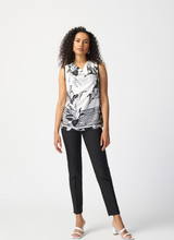 Load image into Gallery viewer, Joseph Ribkoff - 241120 - Floral Border Print Top - Vanilla/Black
