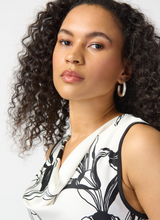 Load image into Gallery viewer, Joseph Ribkoff - 241120 - Floral Border Print Top - Vanilla/Black
