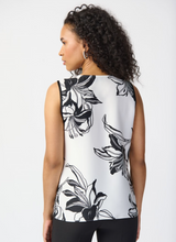 Load image into Gallery viewer, Joseph Ribkoff - 241120 - Floral Border Print Top - Vanilla/Black
