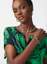 Load image into Gallery viewer, Joseph Ribkoff - 241059 - Floral Print Georgette Boxy Top - Mid Blue/Green
