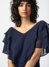 Load image into Gallery viewer, Joseph Ribkoff - 241020 - Chiffon Overlay Top - Midnight Blue
