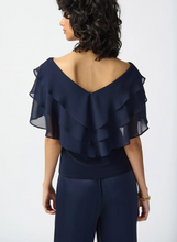 Load image into Gallery viewer, Joseph Ribkoff - 241020 - Chiffon Overlay Top - Midnight Blue
