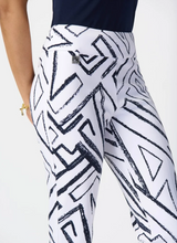 Load image into Gallery viewer, Joseph Ribkoff - 241271 - Geometric Print Ankle Pants - Vanilla/Midnight Blue
