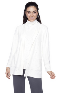 CompliK - Long Cardigan with Silver Specks - Ivory