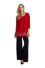 Load image into Gallery viewer, Gitane - T3034 - Scoop Neck Embellishment Top - Red
