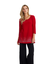 Load image into Gallery viewer, Gitane - T3034 - Scoop Neck Embellishment Top - Red
