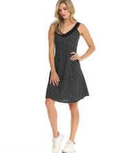 Load image into Gallery viewer, Gitane - V39 - Strappy Sleeveless A-Line Dress - Black/White dots
