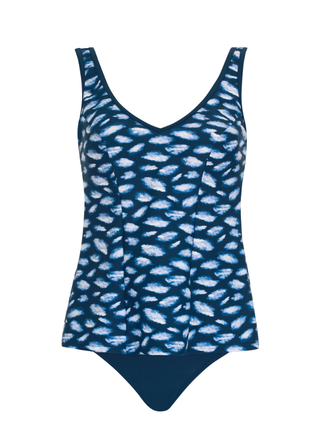 Sunmarin - 18602 - Plus Size 2Pcs Tankini Swimsuit - Navy