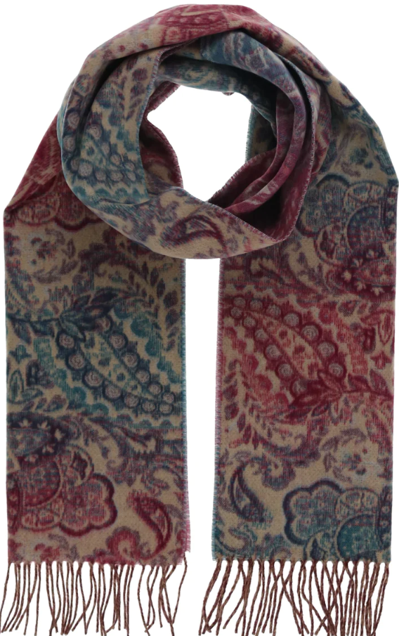 Fraas - 728502 -  Paisley Cashmink Scarf - Latte