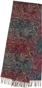 Fraas - 728502 -  Paisley Cashmink Scarf - Latte