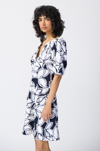 Load image into Gallery viewer, Joseph Ribkoff - 241006 - Leaf Print Scuba Crepe Fit-and-Flare Dress
