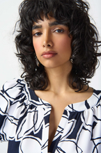 Load image into Gallery viewer, Joseph Ribkoff - 241006 - Leaf Print Scuba Crepe Fit-and-Flare Dress
