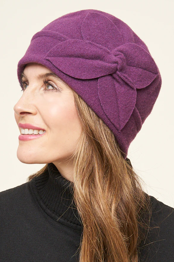 Parkhurst - 25999- Twist Flower Pull On Hat - Grape Forest