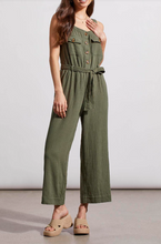 Load image into Gallery viewer, Tribal - 7676O - Cotton Gauze Belted Jumpsuit - FernGreen
