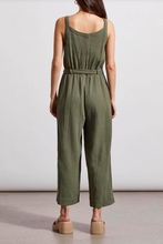 Load image into Gallery viewer, Tribal - 7676O - Cotton Gauze Belted Jumpsuit - FernGreen
