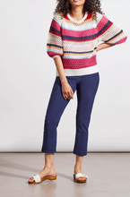 Load image into Gallery viewer, Tribal - 1711O - Crew Neck Crochet Sweater - Poppy Red
