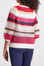 Load image into Gallery viewer, Tribal - 1711O - Crew Neck Crochet Sweater - Poppy Red
