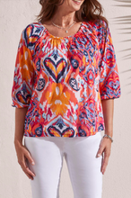 Load image into Gallery viewer, Tribal - 1707O - Peasant Top With Buttons - Poppy Red
