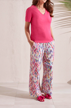 Load image into Gallery viewer, Tribal - 1717O - V Neck Top With Lace Detail - Raspberry
