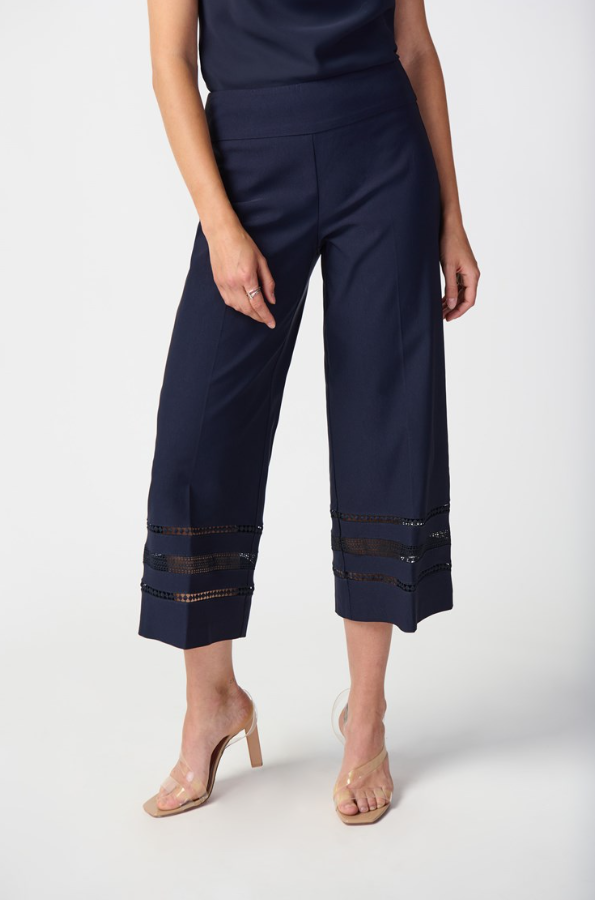 Joseph Ribkoff - 241073 - Wide Leg Capri - Midnight Blue