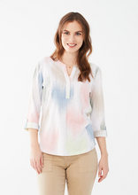 Load image into Gallery viewer, FDJ - 3491129 - 3/4 Sleeve Tab Up Henley Top - Heart
