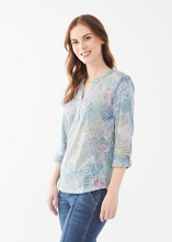 Load image into Gallery viewer, FDJ - 3509451 - 3/4 Sleeve Tab Up Henley Top - Tropical Camo
