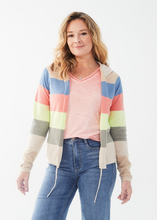 Load image into Gallery viewer, FDJ - 1037314 - Striped Hooded Cardigan - Multi Stripe
