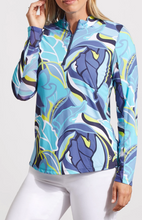 Load image into Gallery viewer, Tribal - 1410O - UPF Mock Neck Top With Side Slit - Jet Blue
