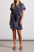Load image into Gallery viewer, Tribal - 1670O - Button Front Dress With Embroidery - Jet Blue
