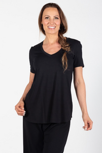 PURE - 210-4571 - V-Neck BAMBOO Tee - Black