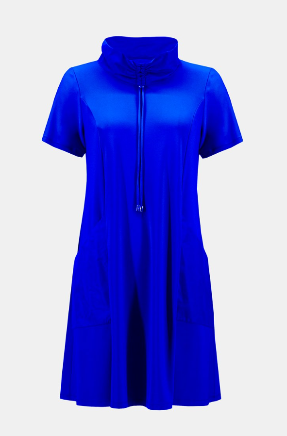 Joseph Ribkoff - 231141 - A-Line Dress With Gathered Neckline - Royal Sapphire