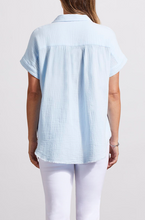 Load image into Gallery viewer, Tribal - 5345O - Shirt With Raw Edge Hem - Blue Cloud
