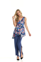 Load image into Gallery viewer, Gitane - T25506 - V-Neck Tunic Sleeveless - Denim Blue/Print
