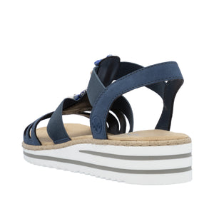 Rieker - V0649-14 - Flat Sandals - Blue