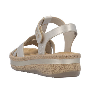 Rieker - V0919-90 - Wedge Sandals - Gold